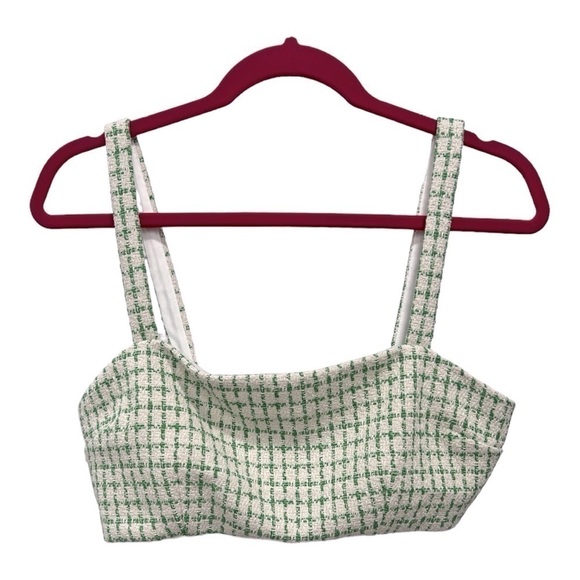 Wayf Where Are You From Cropped Jacket Set Green/Cream NWT Women’s Size M - Picture 9 of 16